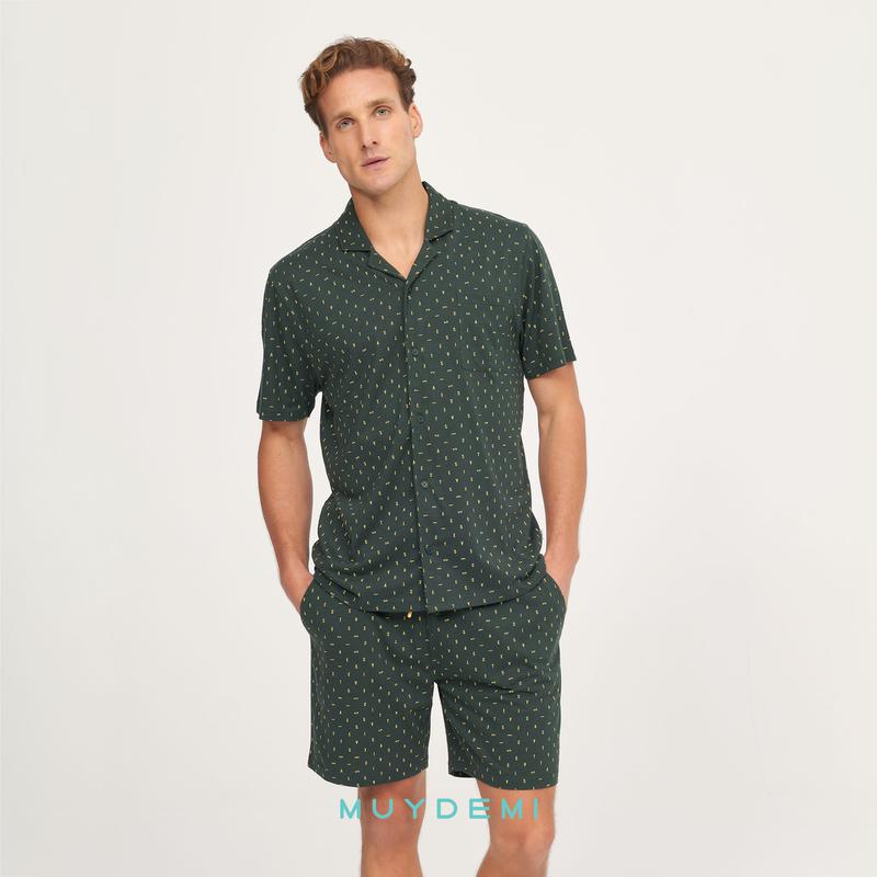 Pijama verano hombre Siesta camisero. Muydemi